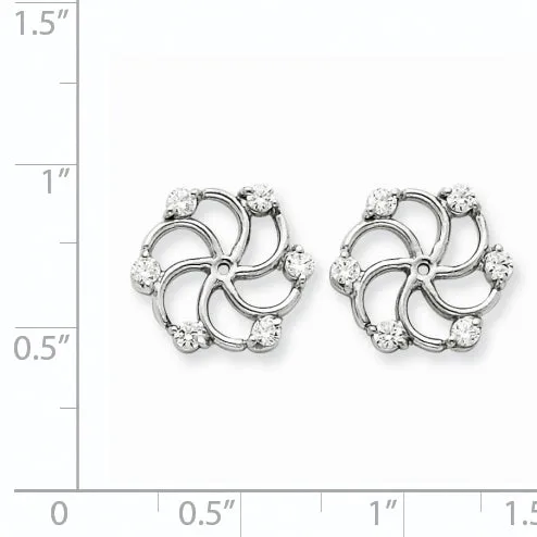 14k White Gold AAA Diamond Earring Jacket goldiaca Earrings