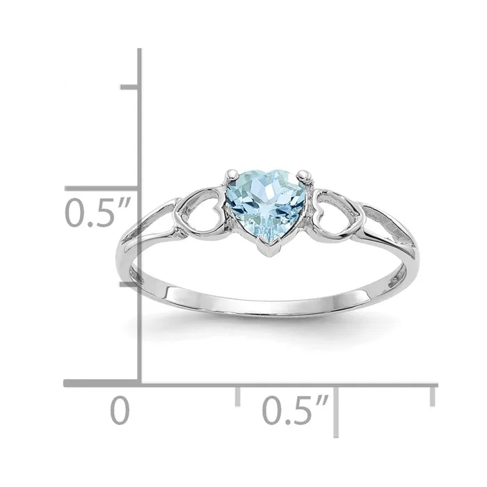 14k White Gold Aquamarine Birthstone Ring Goldia Rings