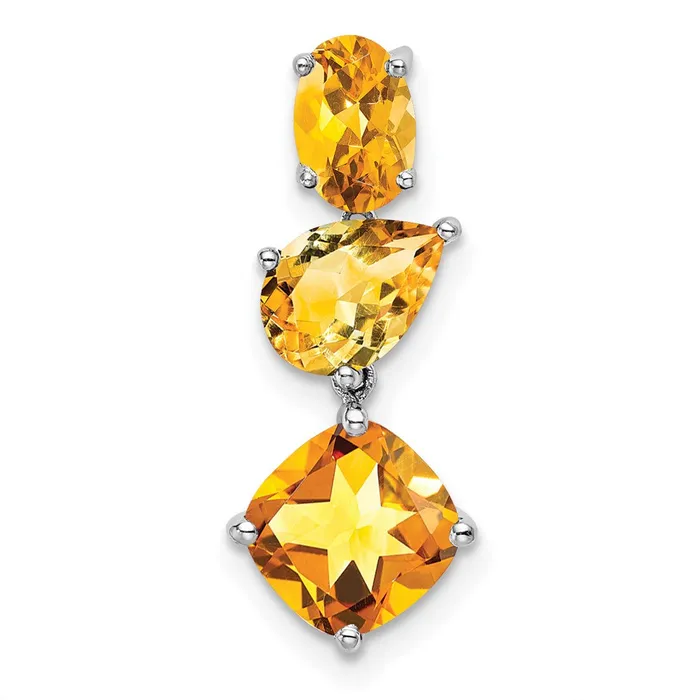 14k White Gold Citrine Chain Slide Goldia Necklaces