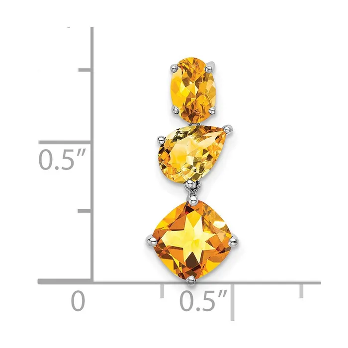 14k White Gold Citrine Chain Slide Goldia Necklaces