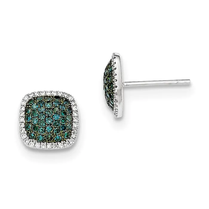 14k White Gold Diamond u0026 Pav Blue Diamond Post Earrings Goldia Earrings 14k White Gold Diamond u0026 Pav Blue Diamond Post Earrings Goldia Earrings