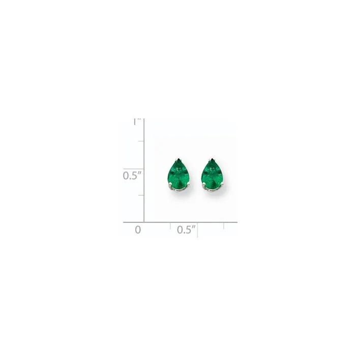14k White Gold Emerald Earrings Goldia Earrings