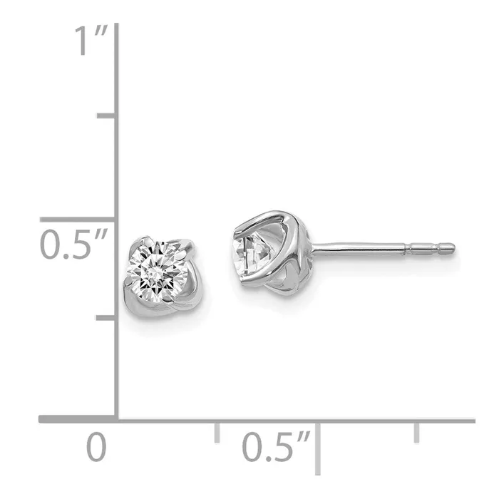 14k White Gold Fancy Twist Real Diamond Earrings Goldia Earrings