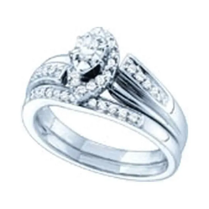 14k White Gold Marquise Diamond Bridal Wedding Ring Set 13 Cttw gndatlanta Rings 14k White Gold Marquise Diamond Bridal Wedding Ring Set 13 Cttw gndatlanta Rings