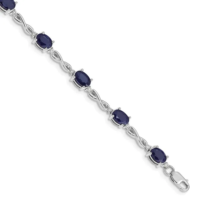 14k White Gold Natural Diamond and Sapphire Bracelet goldiaca Bracelets 14k White Gold Natural Diamond and Sapphire Bracelet goldiaca Bracelets