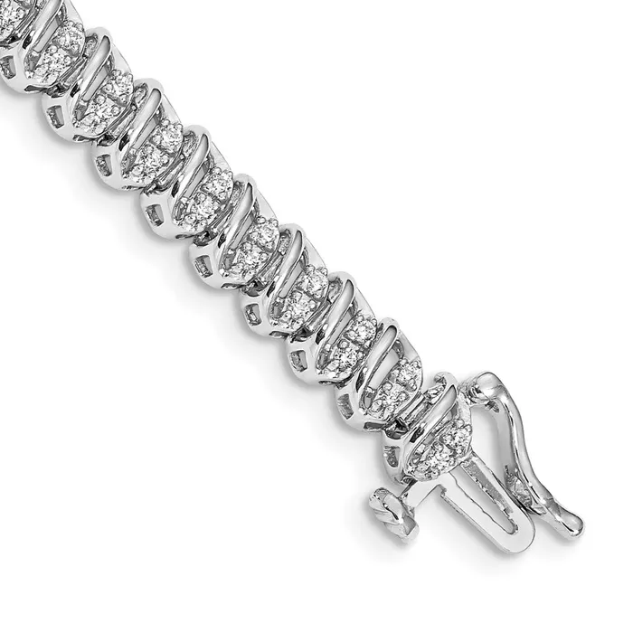 14k White Gold Natural Diamond Fancy Bracelet goldiaca Bracelets