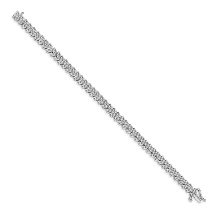 14k White Gold Natural Diamond Fancy Bracelet goldiaca Bracelets