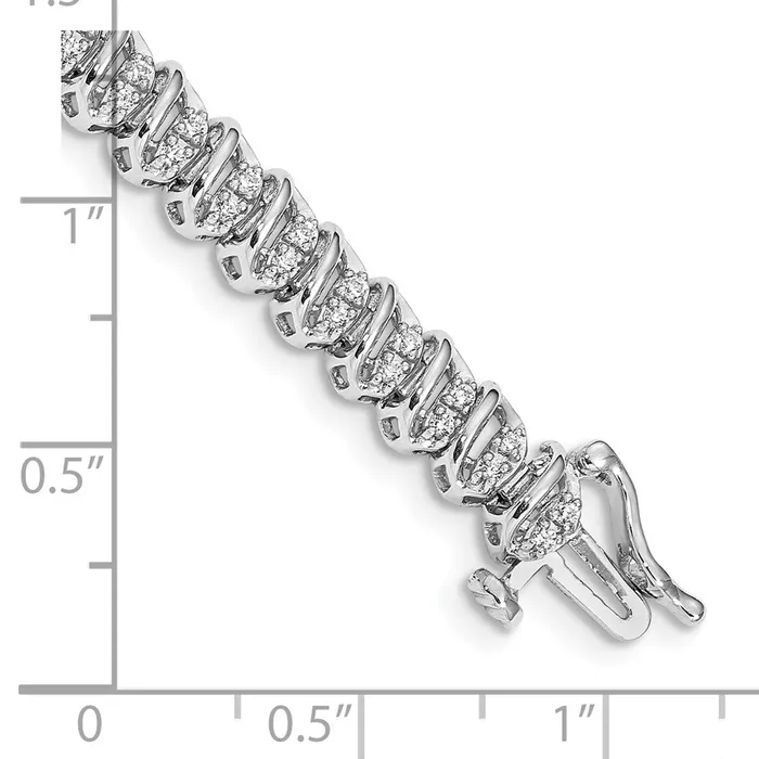 14k White Gold Natural Diamond Fancy Bracelet goldiaca Bracelets