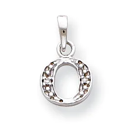 14K White Gold Polished 01ct Diamond Initial O Charm Goldiacom Charm Necklaces