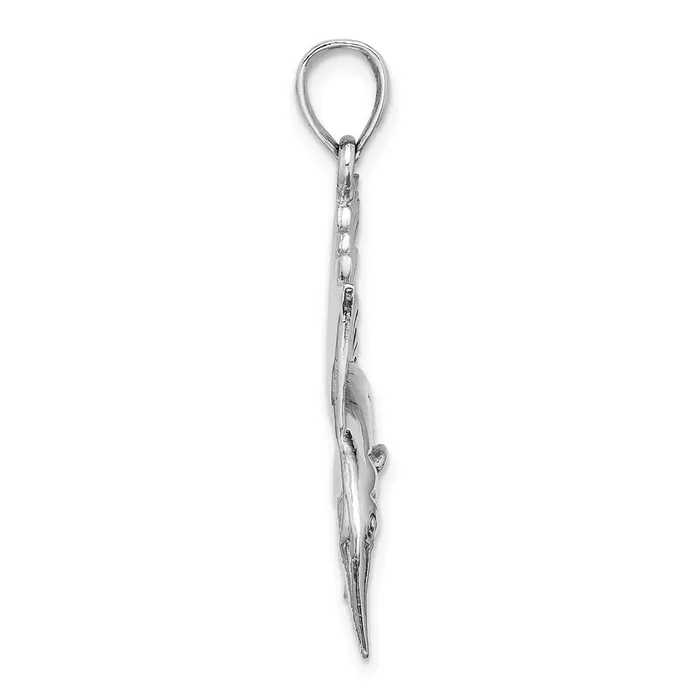 14k White Gold Polished Sailfish Charm Goldia Charm Necklaces