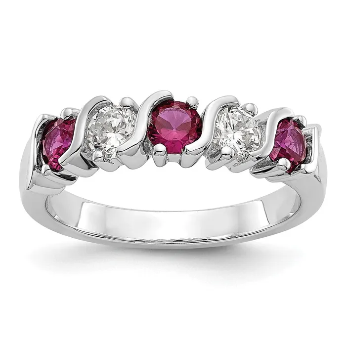14k White Gold Real Diamond wRuby Band goldiaca Rings