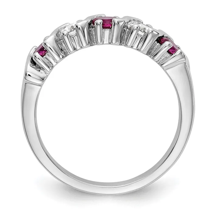 14k White Gold Real Diamond wRuby Band goldiaca Rings