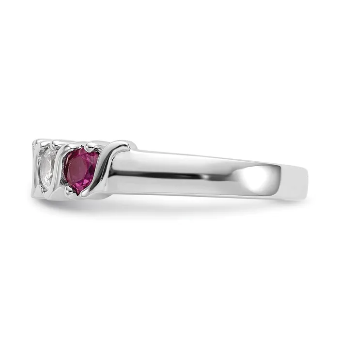 14k White Gold Real Diamond wRuby Band goldiaca Rings