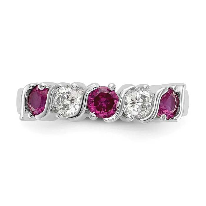 14k White Gold Real Diamond wRuby Band goldiaca Rings