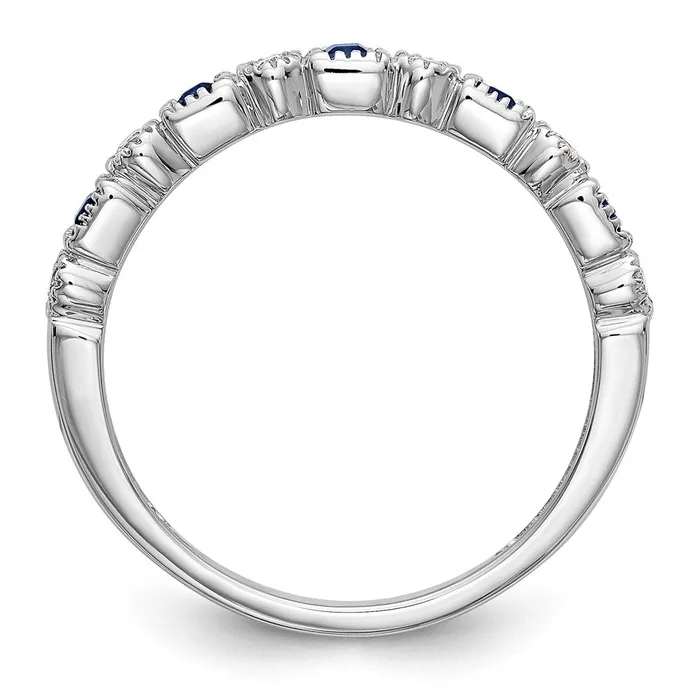14k White Gold Real Diamond wSapphire Band Goldia Rings