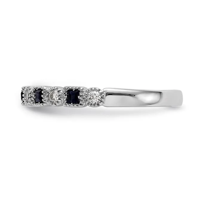 14k White Gold Real Diamond wSapphire Band Goldia Rings
