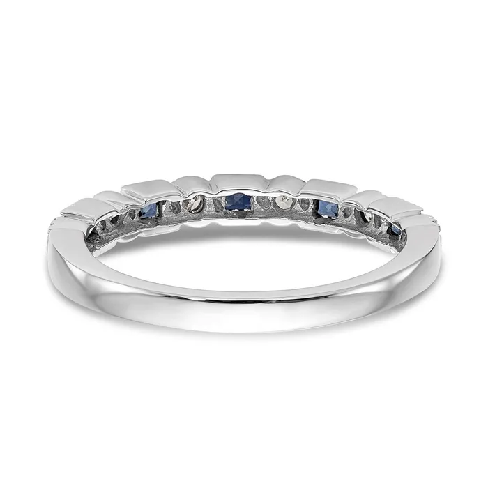 14k White Gold Real Diamond wSapphire Band Goldia Rings
