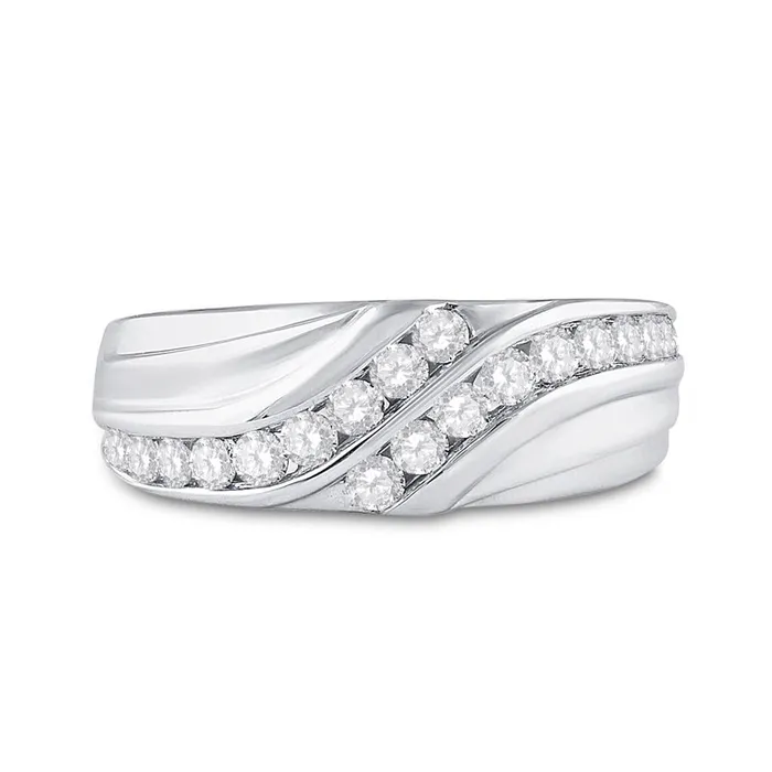 14k White Gold Round Diamond Double Row Band Ring 34 Cttw gndatlanta Rings 14k White Gold Round Diamond Double Row Band Ring 34 Cttw gndatlanta Rings