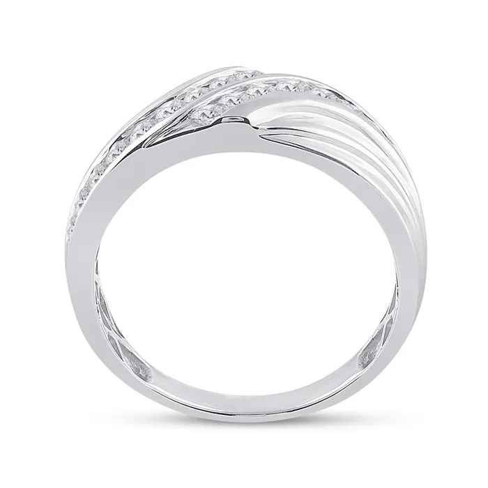 14k White Gold Round Diamond Double Row Band Ring 34 Cttw gndatlanta Rings