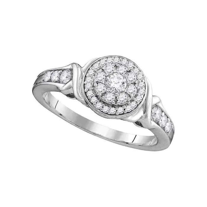 14k White Gold Round Diamond Solitaire Halo Bridal Engagement Ring 12 Cttw gndatlanta Rings 14k White Gold Round Diamond Solitaire Halo Bridal Engagement Ring 12 Cttw gndatlanta Rings