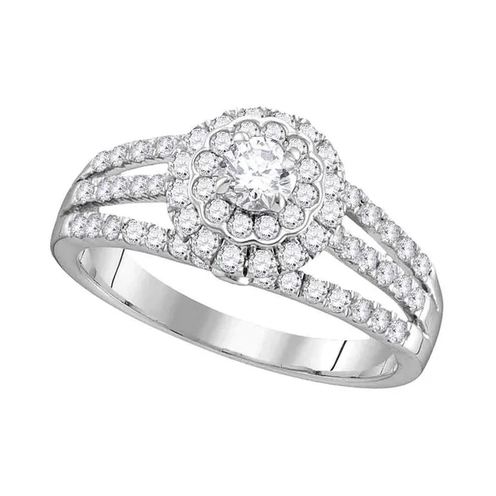 14k White Gold Round Diamond Solitaire Halo Bridal Engagement Ring 1 Cttw Certified gndatlanta Rings 14k White Gold Round Diamond Solitaire Halo Bridal Engagement Ring 1 Cttw Certified gndatlanta Rings