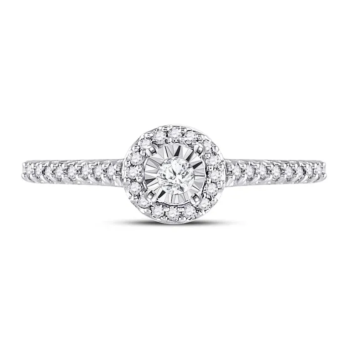 14k White Gold Round Diamond Solitaire Promise Ring 14 Cttw gndatlanta Rings