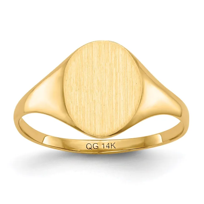 14K Yellow Gold 100x85mm Closed Back Signet Ring Goldia Rings