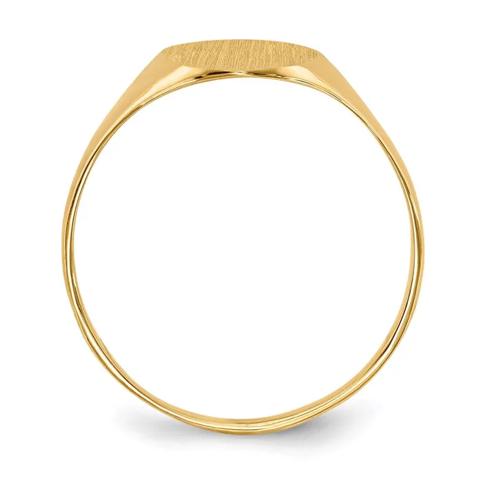 14K Yellow Gold 100x85mm Closed Back Signet Ring Goldia Rings