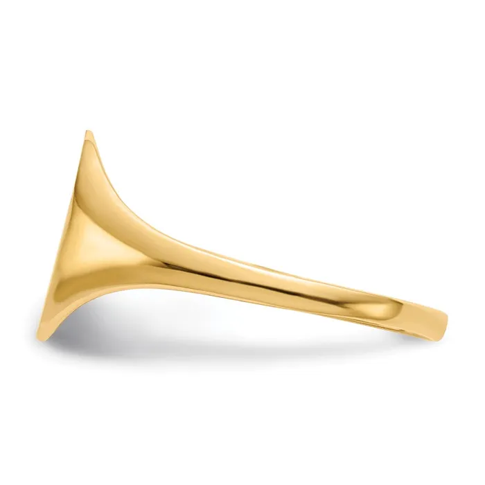 14K Yellow Gold 100x85mm Closed Back Signet Ring Goldia Rings