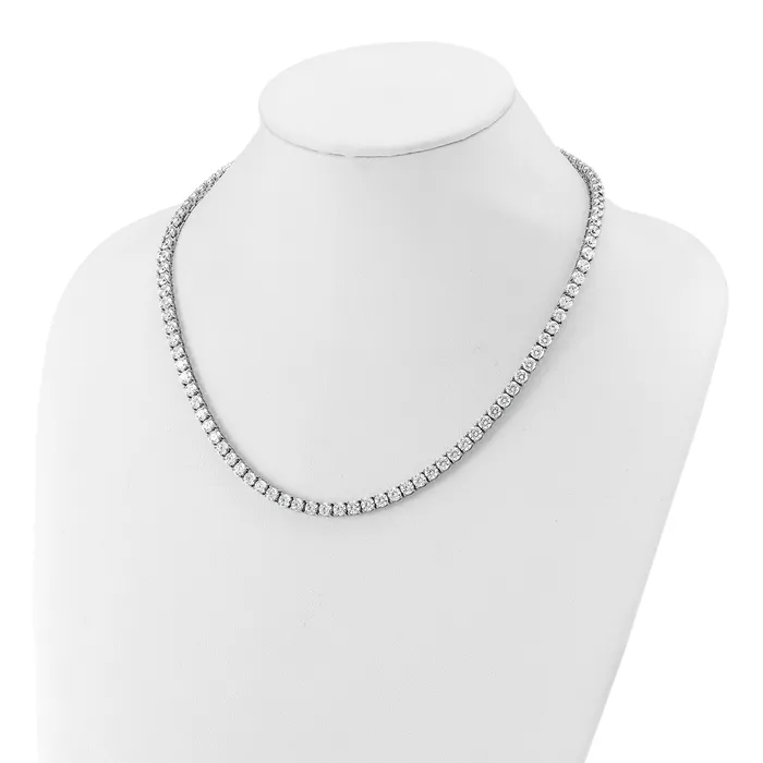 14k Yellow Gold 23 38 Ct Lab Grown Diamond VSSI G Round 18 inch Straight Tennis Necklace Goldia Necklaces