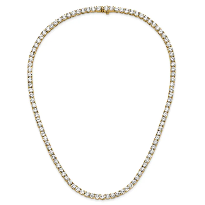 14k Yellow Gold 23 38 Ct Lab Grown Diamond VSSI G Round 18 inch Straight Tennis Necklace Goldia Necklaces