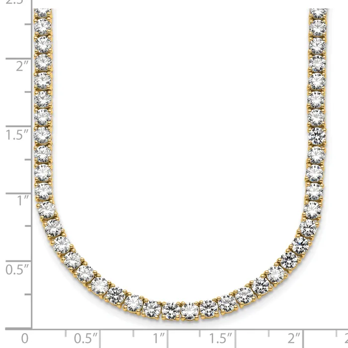 14k Yellow Gold 23 38 Ct Lab Grown Diamond VSSI G Round 18 inch Straight Tennis Necklace Goldia Necklaces