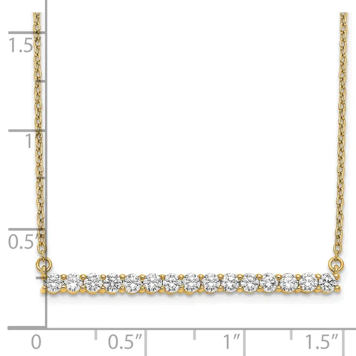 14k Yellow Gold 34 Ct Lab Grown Diamond VSSI G 18 inch Bar Necklace Goldia Necklaces