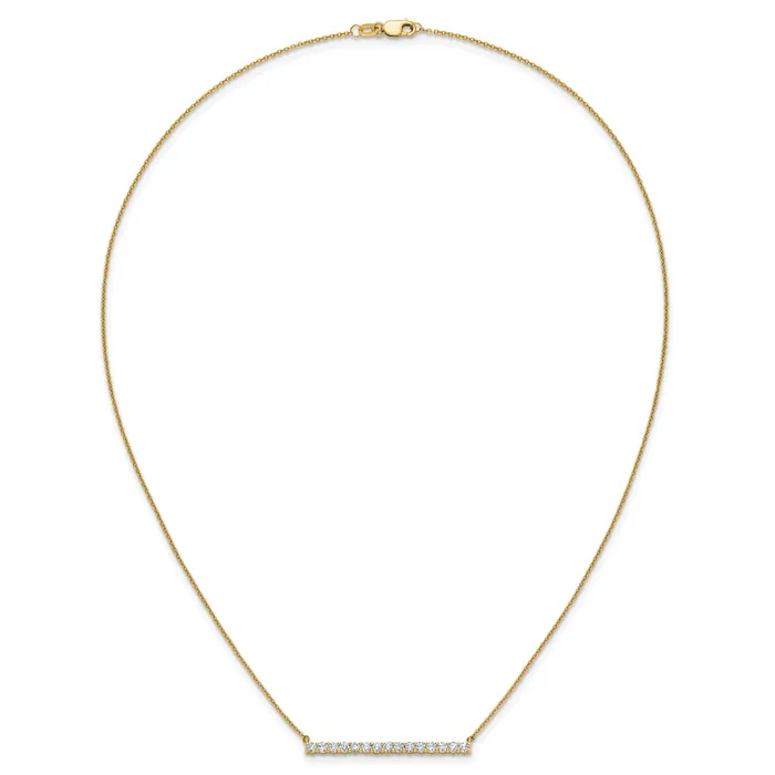 14k Yellow Gold 34 Ct Lab Grown Diamond VSSI G 18 inch Bar Necklace Goldia Necklaces
