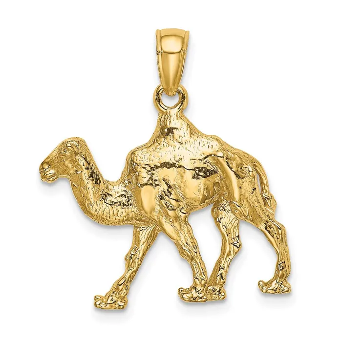 14k Yellow Gold 3D Camel Charm Goldia Charm Necklaces