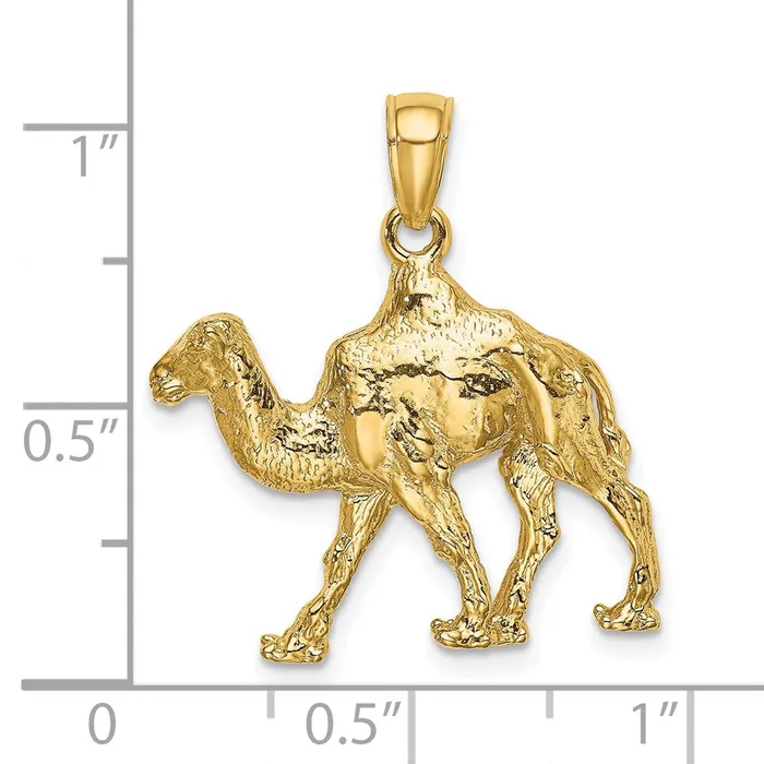 14k Yellow Gold 3D Camel Charm Goldia Charm Necklaces