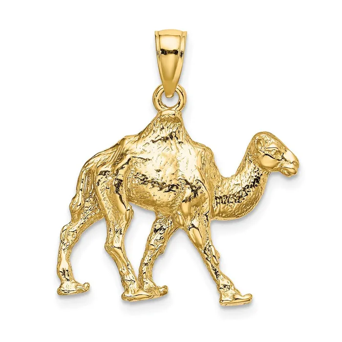 14k Yellow Gold 3D Camel Charm Goldia Charm Necklaces