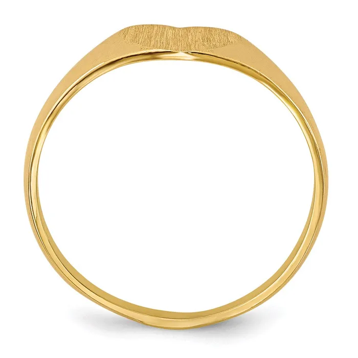 14K Yellow Gold 65x80mm Closed Back Heart Signet Ring Goldia Rings
