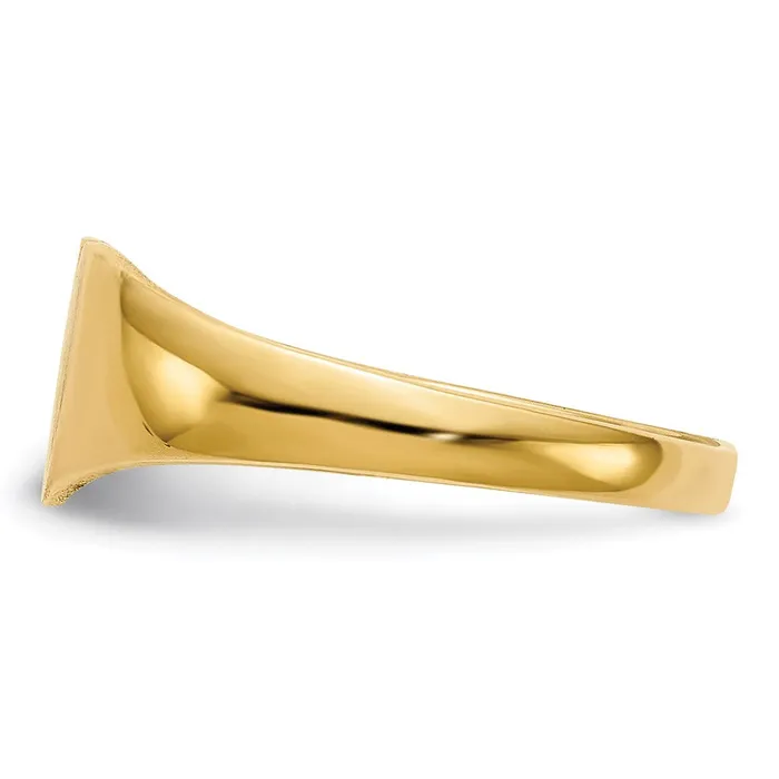14K Yellow Gold 65x80mm Closed Back Heart Signet Ring Goldia Rings