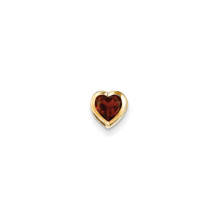 14K Yellow Gold 6mm Heart Garnet bezel pendant Goldia Necklaces
