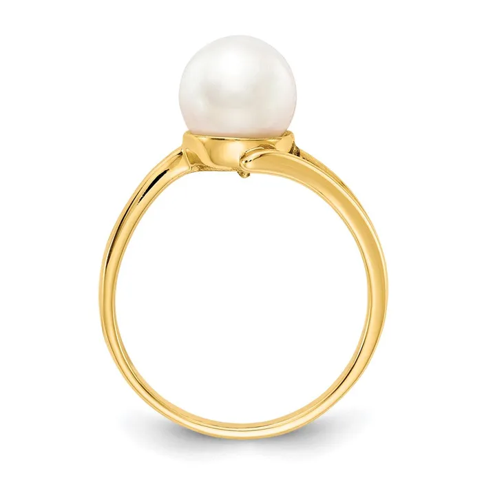 14k Yellow Gold 75mm FW Cultured Pearl ring Goldia Rings