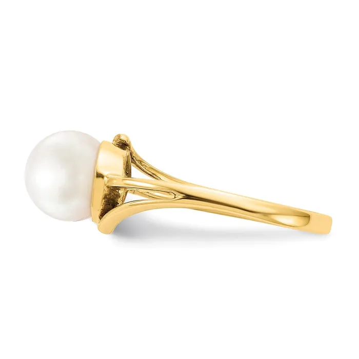 14k Yellow Gold 75mm FW Cultured Pearl ring Goldia Rings