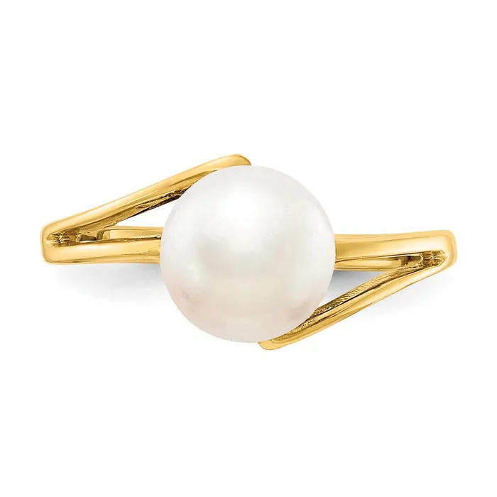 14k Yellow Gold 75mm FW Cultured Pearl ring Goldia Rings