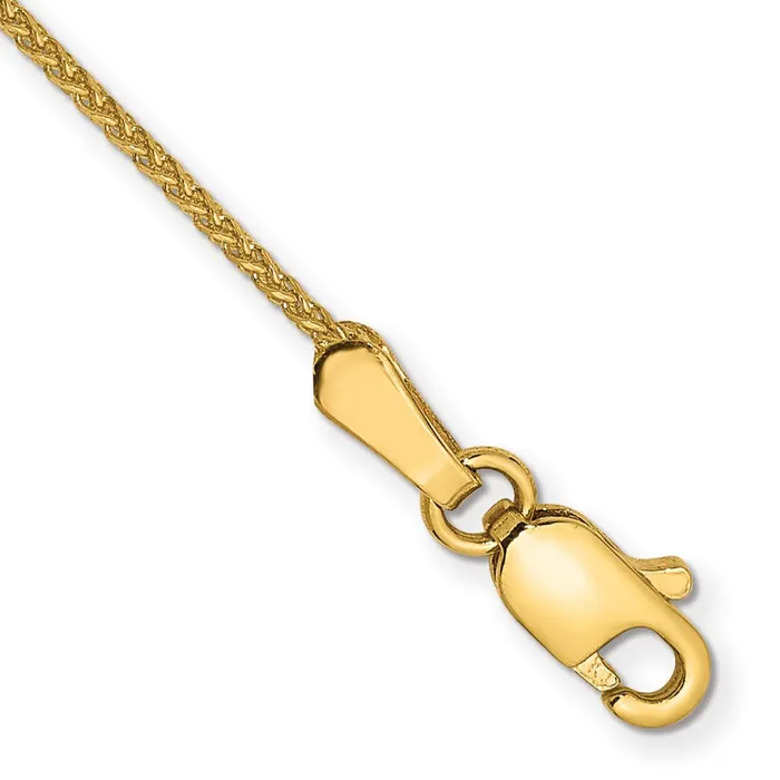 14K Yellow Gold 9 inch 105mm Diamondcut Spiga with Lobster Clasp Anklet MDS Rings