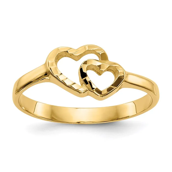 14K Yellow Gold Childrens Heart Ring Goldia Rings