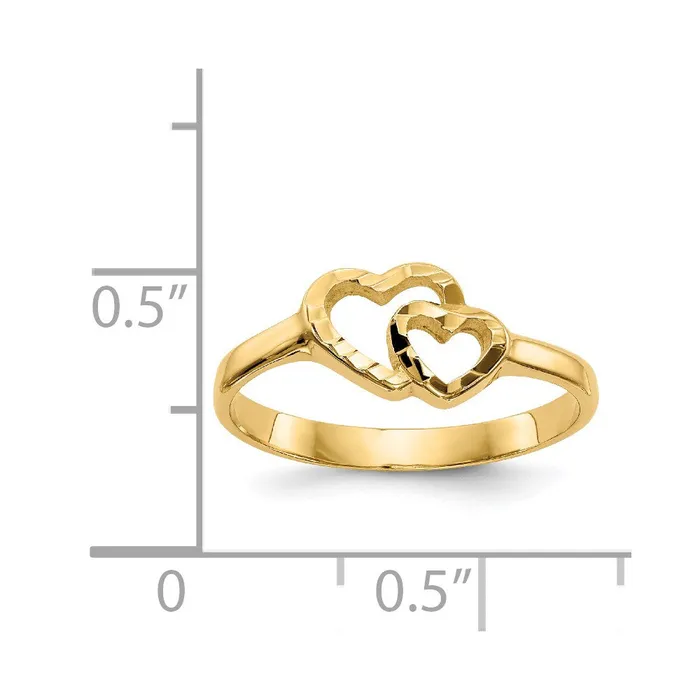 14K Yellow Gold Childrens Heart Ring Goldia Rings