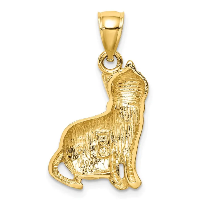 14k Yellow Gold Diamondcut Cat Pendant Goldia Necklaces