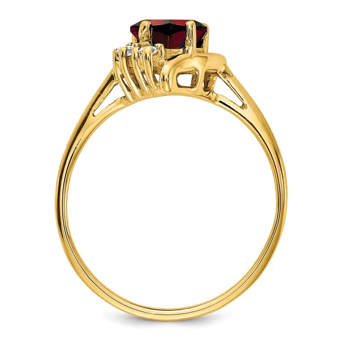 14K Yellow Gold Garnet Real Diamond ring Goldia Rings