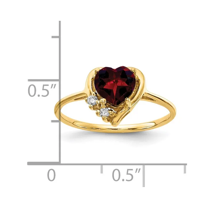 14K Yellow Gold Garnet Real Diamond ring Goldia Rings