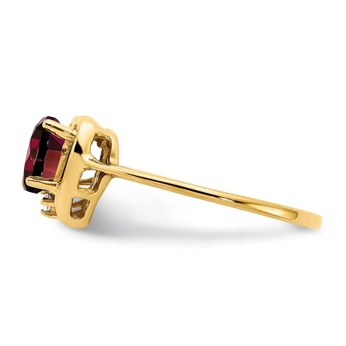 14K Yellow Gold Garnet Real Diamond ring Goldia Rings